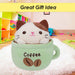 Cat Coffee Cup Soft Toy Plush Stuffed Green