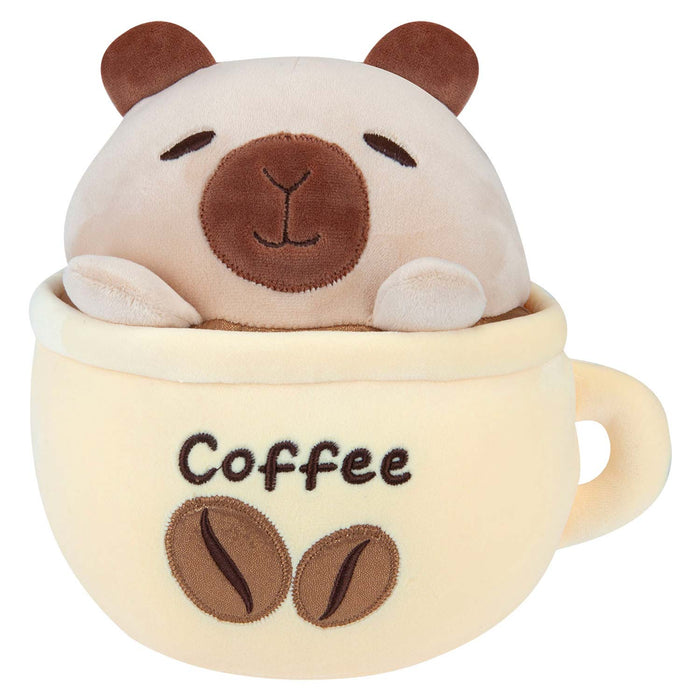 Capybara Coffee Cup Soft Toy Cute Plush Stuffed Yellow