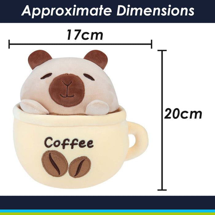 Capybara Coffee Cup Soft Toy Cute Plush Huggable Cuddly Stuffed Toy 20cm Yellow