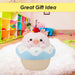 Pig Cup Cake Soft Toy Cute Plushie Huggable Cuddly Stuffed Toy 20cm Blue