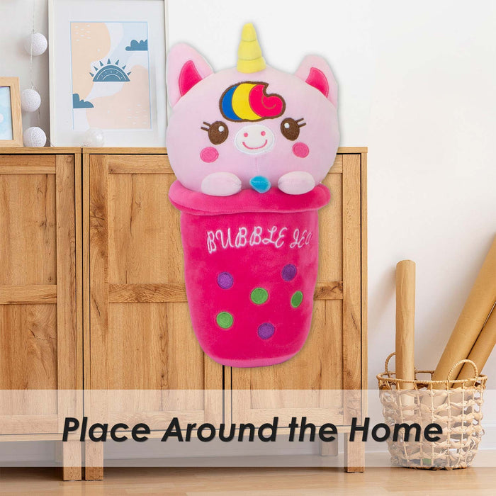 Unicorn Bubble Tea Soft Toy Plush Stuffed Pink