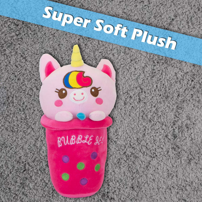 Unicorn Bubble Tea Soft Toy Plush Stuffed Pink