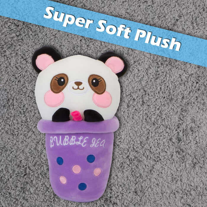 Panda Bubble Tea Soft Toy Plush Stuffed Purple
