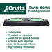 Crufts - Twin Feeding Bowls Travel Collapsible Portable Dish