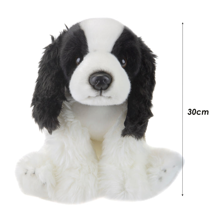 Cocker Spaniel Dog Plush Toy (White and Black)