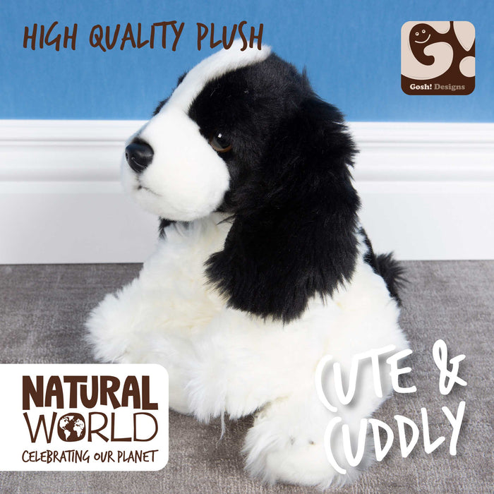 Cocker Spaniel Dog Plush Toy (White and Black)