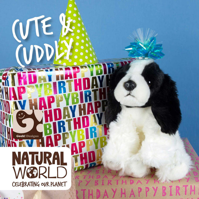 Cocker Spaniel Dog Plush Toy (White and Black)