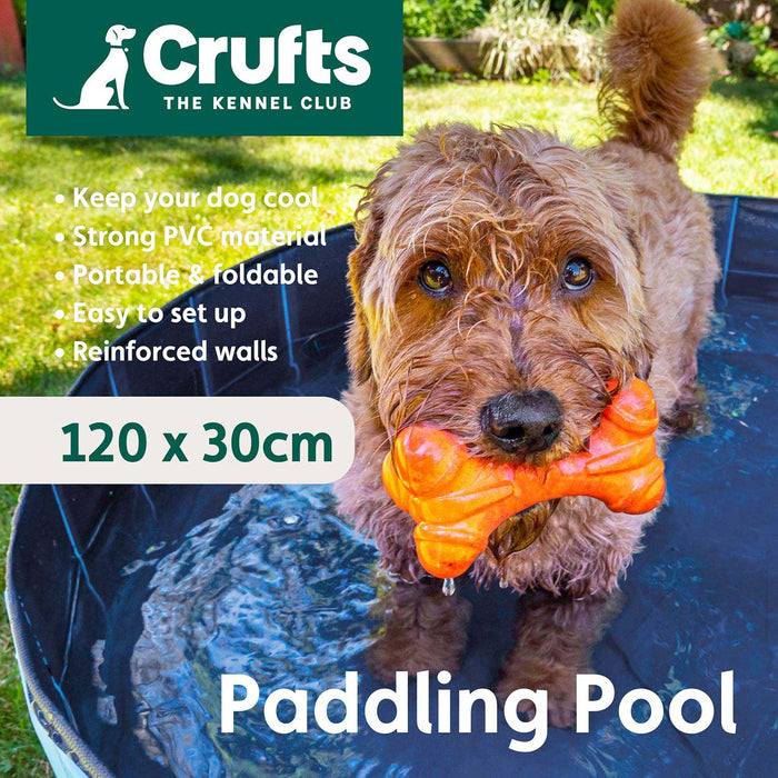 Crufts - Foldable Pet Bath Tub, Paddling Pool for Dogs (120cm x 30cm)