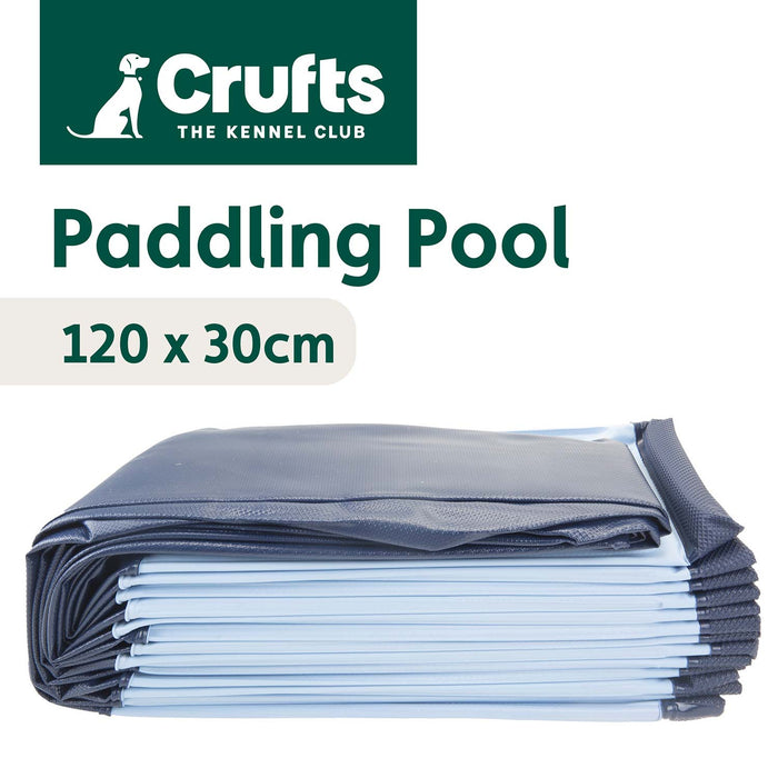 Crufts - Foldable Pet Bath Tub, Paddling Pool for Dogs (120cm x 30cm)