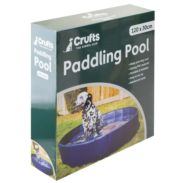 Crufts - Foldable Pet Bath Tub, Paddling Pool for Dogs (120cm x 30cm)