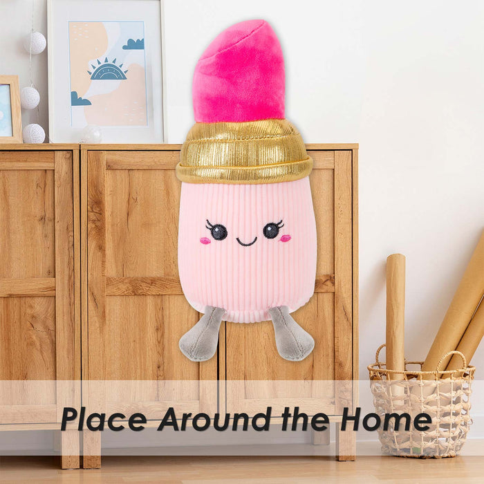 Lipstick Soft Toy Cute Plushie Huggable Cuddly Stuffed Toy 18cm Pink