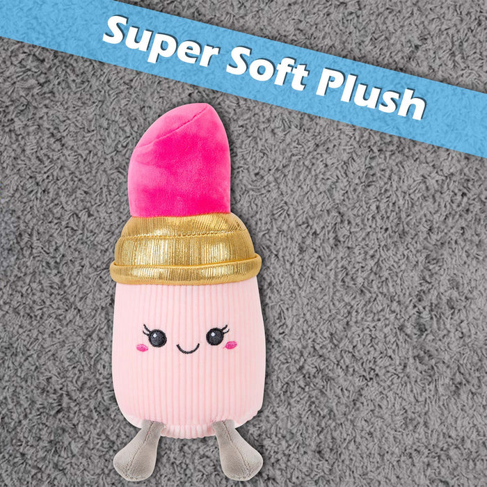 Lipstick Soft Toy Cute Plushie Huggable Cuddly Stuffed Toy 18cm Pink