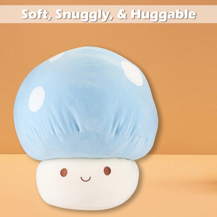 Blue Mushroom Mochi Soft Toy Cute Plushie Huggable Cuddly Plush 45cm Blue