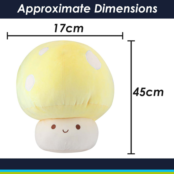 Yellow Mushroom Mochi Soft Toy Cute Plushie Huggable Cuddly Plush 45cm Yellow