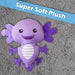 Axolotl Soft Toy Cute Plushie Huggable Cuddly Stuffed Toy 15cm Purple