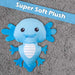Axolotl Soft Toy Cute Plushie Huggable Cuddly Stuffed Toy 20cm Blue