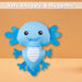 Axolotl Soft Toy Cute Plushie Huggable Cuddly Stuffed Toy 20cm Blue