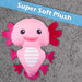 Axolotl Soft Toy Cute Plushie Huggable Cuddly Stuffed Toy 20cm Pink