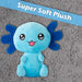 Axolotl Soft Toy Cute Plushie Huggable Cuddly Stuffed Toy 50cm Blue
