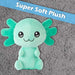 Axolotl Soft Toy Cute Plushie Huggable Cuddly Stuffed Toy 50cm Aqua