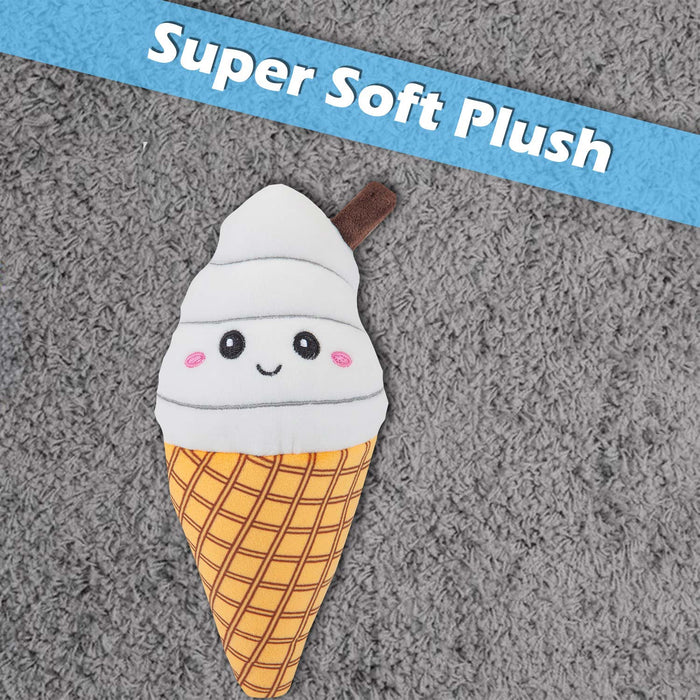 Ice Cream Soft Toy Cute Plushie Huggable Cuddly Stuffed Toy 16cm White