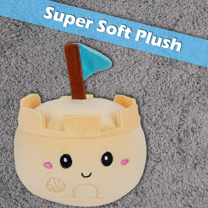 Sandcastle Soft Toy Cute Plushie Huggable Cuddly Stuffed Toy 16cm Brown
