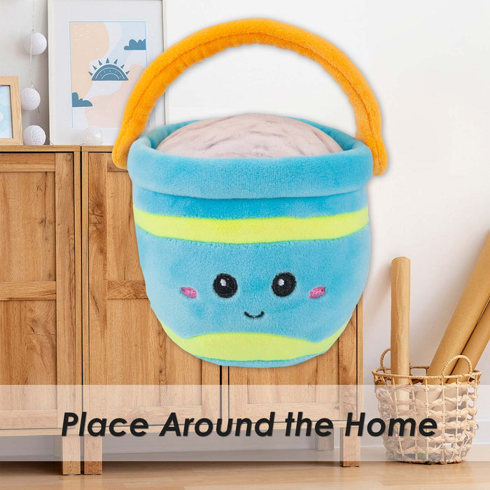 Bucket Soft Toy Cute Plushie Huggable Cuddly Stuffed Toy 16cm Blue