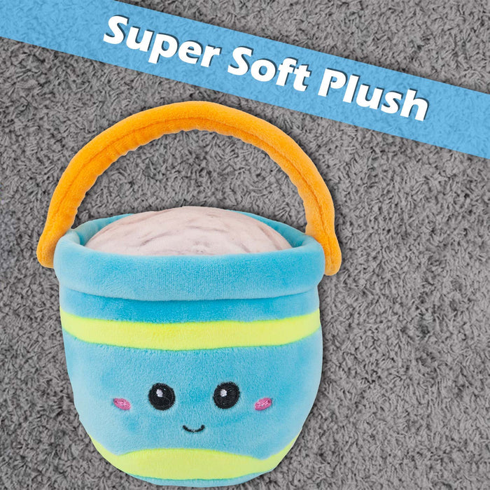 Bucket Soft Toy Cute Plushie Huggable Cuddly Stuffed Toy 16cm Blue