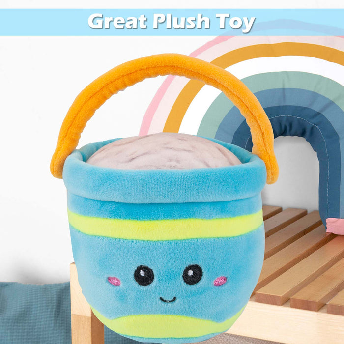 Bucket Soft Toy Cute Plushie Huggable Cuddly Stuffed Toy 16cm Blue