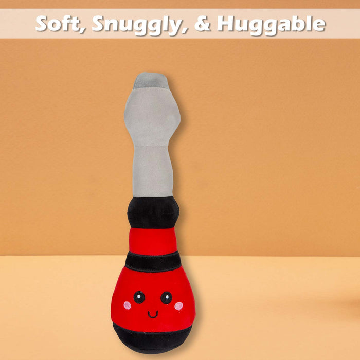 Screwdriver Soft Toy Cute Plushie Huggable Cuddly Stuffed Toy 27cm Red