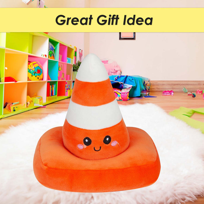 Cone Soft Toy Cute Plushie Huggable Cuddly Stuffed Toy 27cm Orange