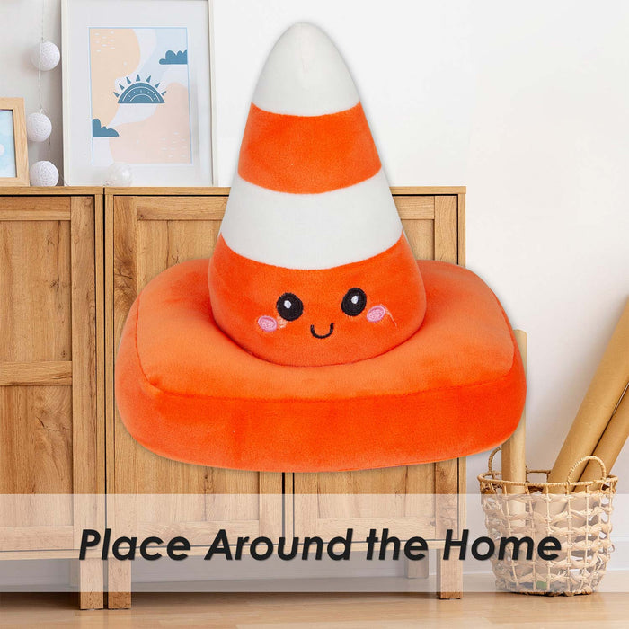 Cone Soft Toy Cute Plushie Huggable Cuddly Stuffed Toy 27cm Orange