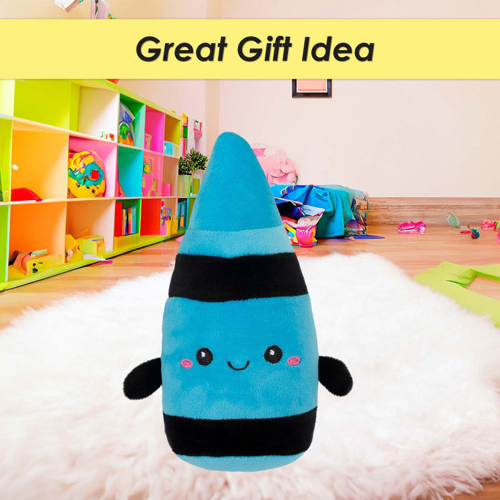 Crayon Soft Toy Cute Plushie Huggable Cuddly Stuffed Toy 27cm Blue