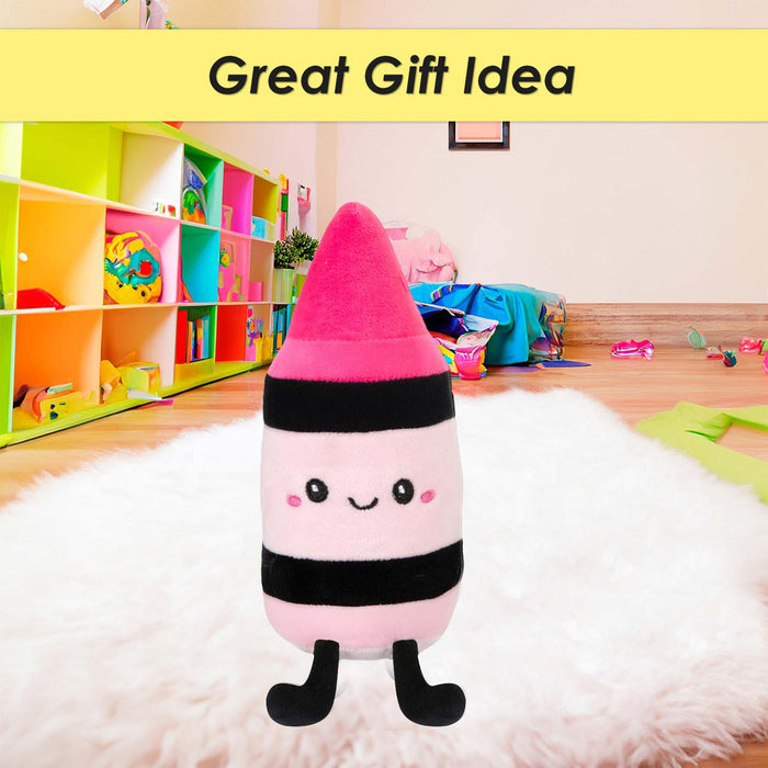 Crayon Soft Toy Cute Plushie Huggable Cuddly Stuffed Toy 16cm Pink