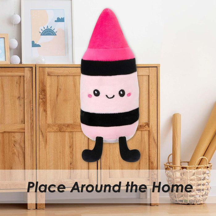 Crayon Soft Toy Cute Plushie Huggable Cuddly Stuffed Toy 16cm Pink