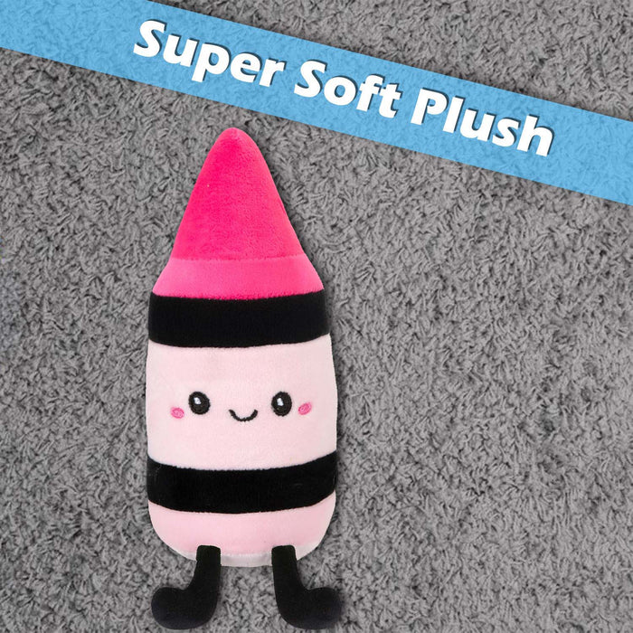 Crayon Soft Toy Cute Plushie Huggable Cuddly Stuffed Toy 27cm Pink
