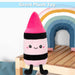 Crayon Soft Toy Cute Plushie Huggable Cuddly Stuffed Toy 16cm Pink