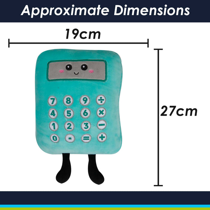 Calculator Soft Toy Cute Plushie Huggable Cuddly Stuffed Toy 27cm Blue
