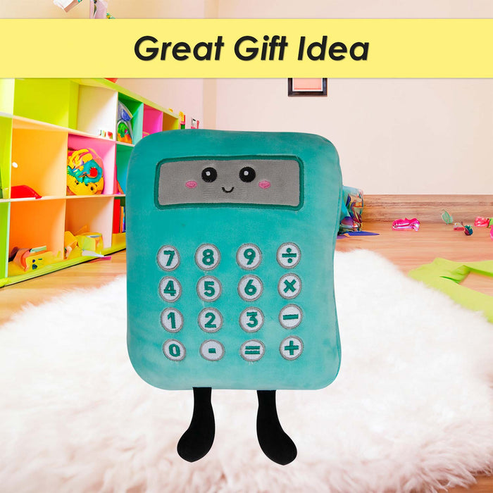 Calculator Soft Toy Cute Plushie Huggable Cuddly Stuffed Toy 27cm Blue