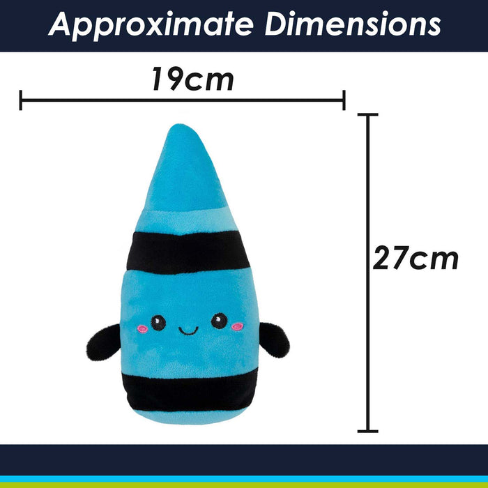 Crayon Soft Toy Cute Plushie Huggable Cuddly Stuffed Toy 27cm Blue