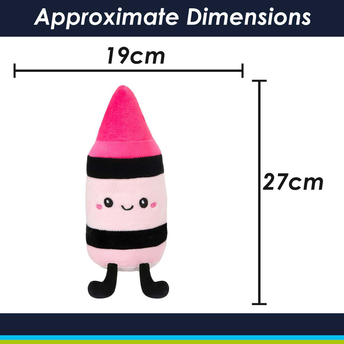 Crayon Soft Toy Cute Plushie Huggable Cuddly Stuffed Toy 27cm Pink
