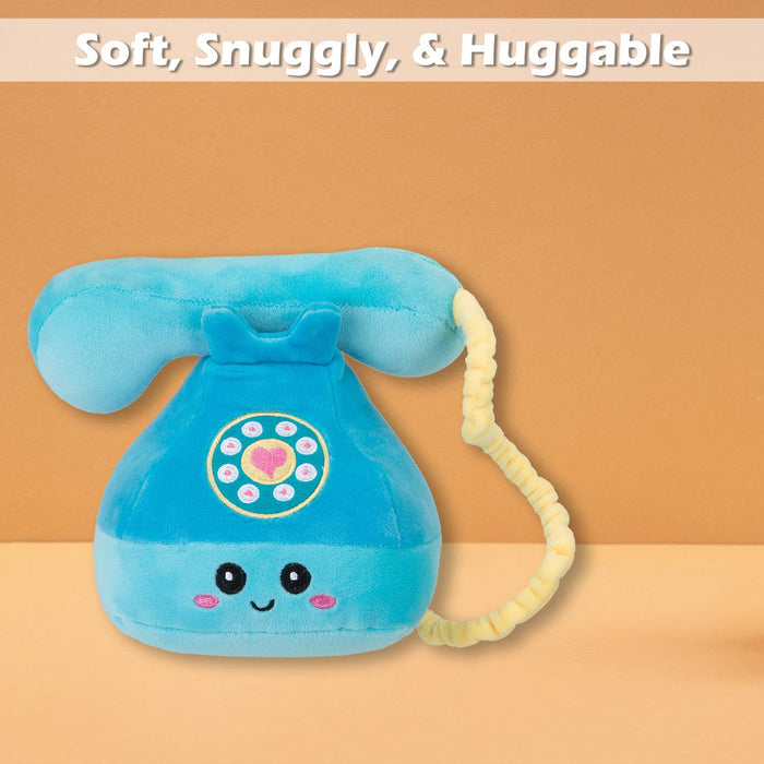 Phone Soft Toy Cute Plushie Huggable Cuddly Stuffed Toy 16cm Blue