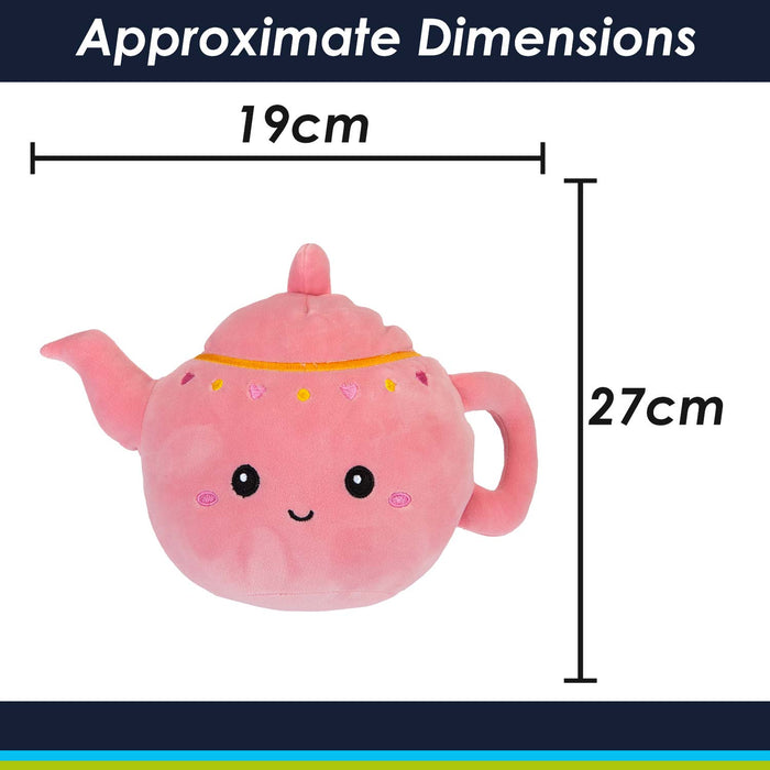 Teapot Soft Toy Cute Plushie Huggable Cuddly Stuffed Toy 27cm Pink