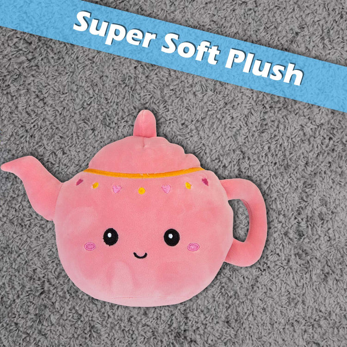 Teapot Soft Toy Cute Plushie Huggable Cuddly Stuffed Toy 16cm Pink