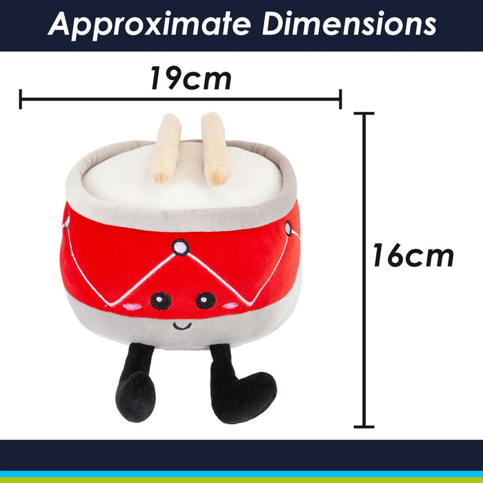 Drum Soft Toy Cute Plushie Huggable Cuddly Stuffed Toy 16cm Red