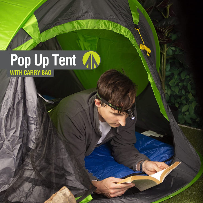 2 Man Pop Up Tent, Camping, Size: 220cm x 120cm x 95cm