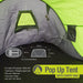 2 Man Pop Up Tent, Camping, Size: 220cm x 120cm x 95cm