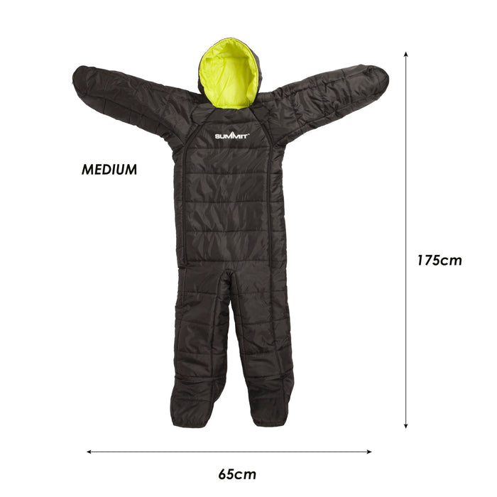 Wearable Sleeping Bag Black Adults Small/Medium