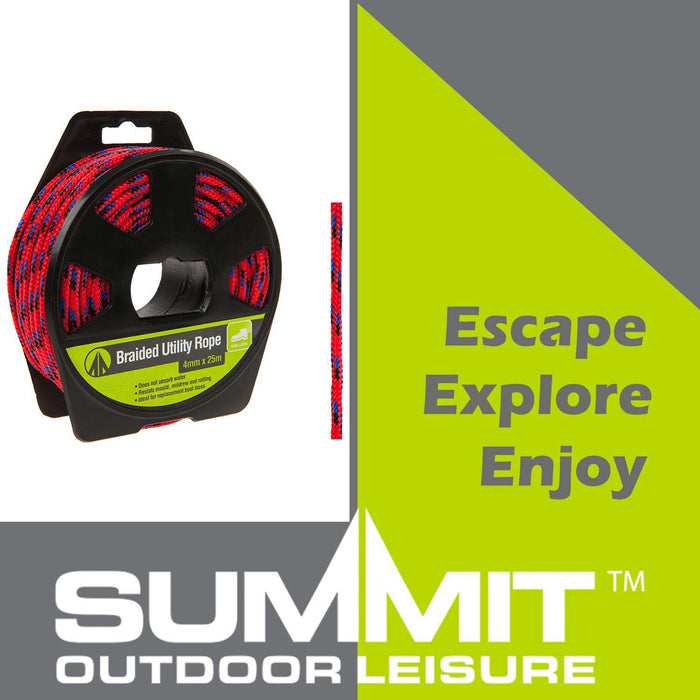 25M Utility Rope With Casing Waterproof Mould Resistant x 25m Red