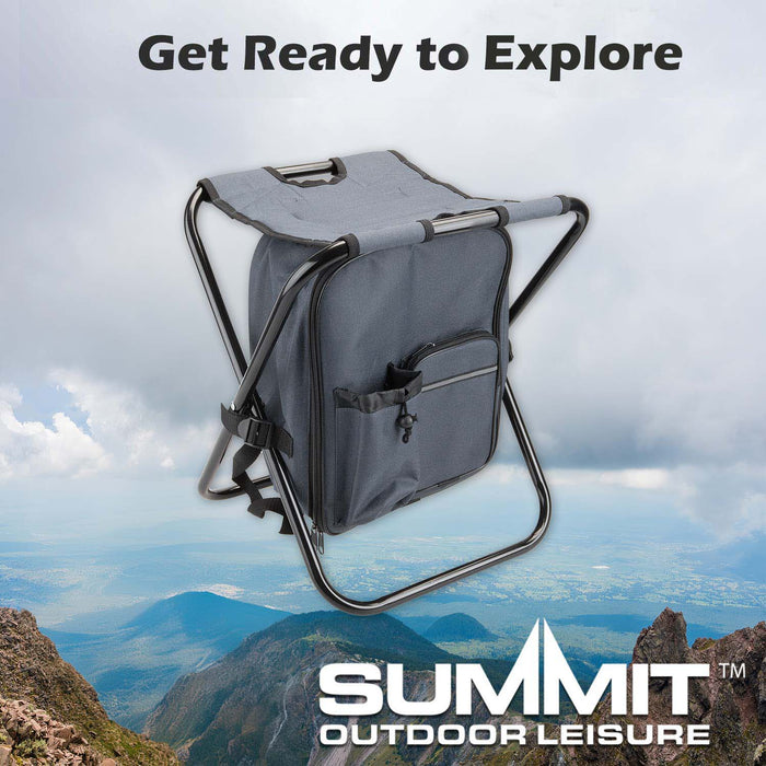 Rucksack Cooler Stool 20 Litres Max Load 110Kg 36cm x 33cm x 44cm Grey X 1